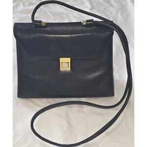 Susan Gail Vintage Leather Bellido Purse Made In Spain Navy Blue